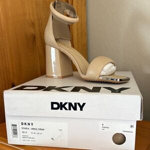 DKNY Beige Ankle Strap Heels